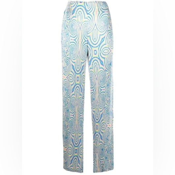 STELLA MCCARTNEY Hallucinogenic Straight Leg Plisse Accordion Pants IT38 US2 NWT - Picture 3 of 6